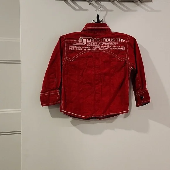 Kids Red Jean Jacket - Picture 4 of 4